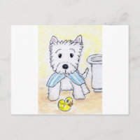 ACEO IMPRESSÃO WESTIE BATHTIME ORIGIANL