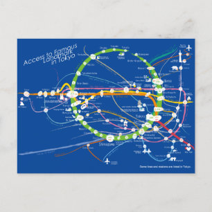 Cartão Postal Acesso ao famoso marco em Tokyo rev2 blueback P
