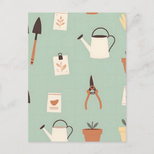 Cartão Postal Acessórios de jardinagem botânica padrão