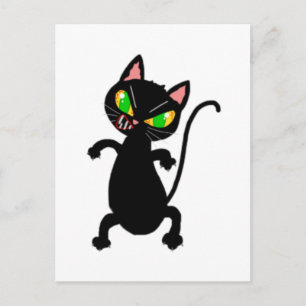 Cartão Postal Acessórios engraçados para gatos - gato preto, r