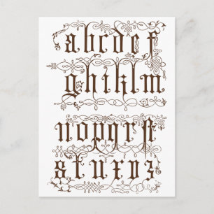 Cartão Postal Acessórios ilustrativos do alfabeto A-Z