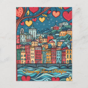 Cartão Postal Achei meu amor no Dia de os namorados Portofino