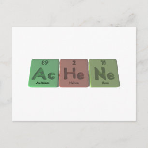 Cartão Postal Achene-Ac-He-Ne-Actinium-Hélio-Neon