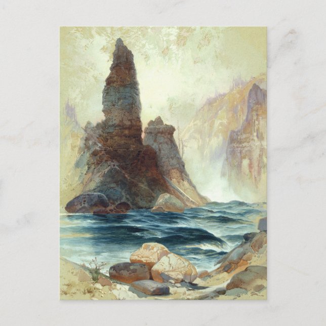 Cartão Postal Acima de Tower Falls, Moran, 1872 (Frente)