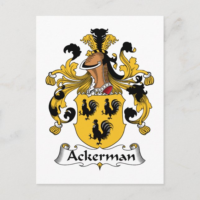 Cartão Postal Ackerman Family Crest (Frente)