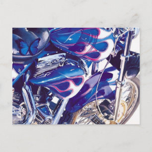 Cartão Postal "Aço Azul" Motocicleta