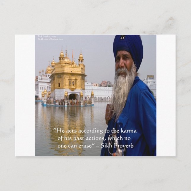Cartão Postal Ações Sikh/Karma Proverb (Frente)