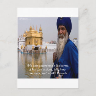 Cartão Postal Ações Sikh/Karma Proverb