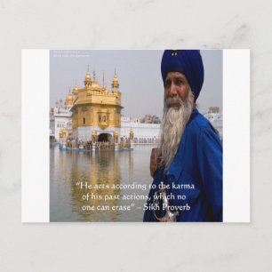 Cartão Postal Ações Sikh / Provérbio Karma