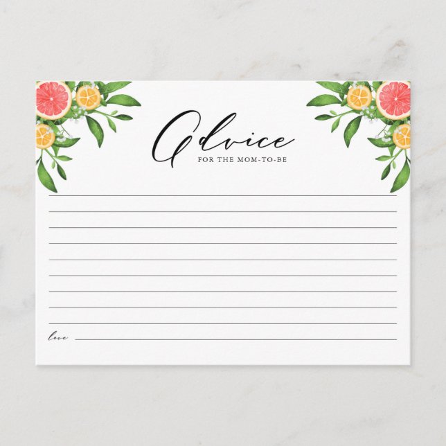 Cartão Postal Aconselhamento de Laranjas e Toranjas para a Nova  (Frente)
