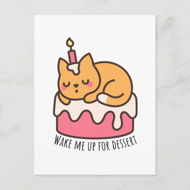 Cartão Postal Acordar-me para a sobremesa (Frente)