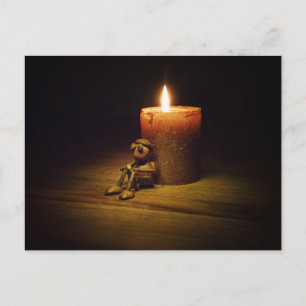 Cartão Postal Acorn elf com a vela