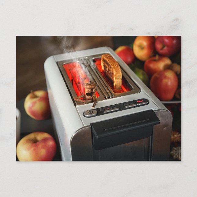 Cartão Postal Acorn elf na torradeira (Frente)