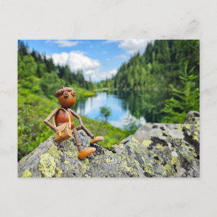 Cartão Postal Acorn elf numa viagem - Posto de Verão