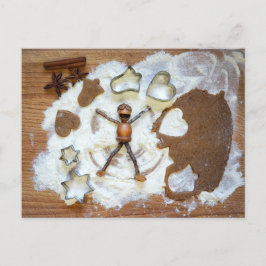 Cartão Postal Acorn elves como anjo na neve - Natal