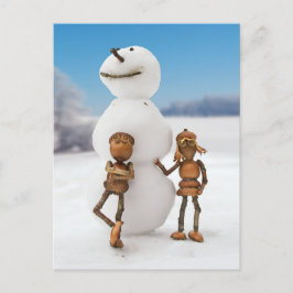 Cartão Postal Acorn elves fazer cartão-postal de inverno