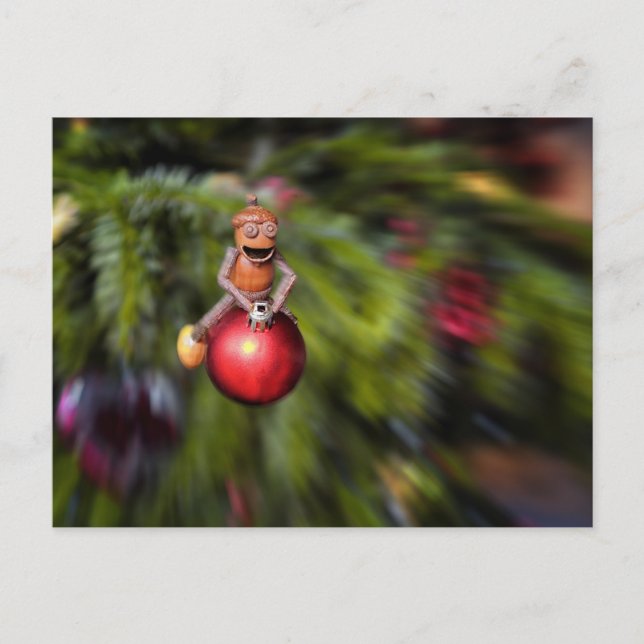 Cartão Postal Acorn elves no Natal (Frente)