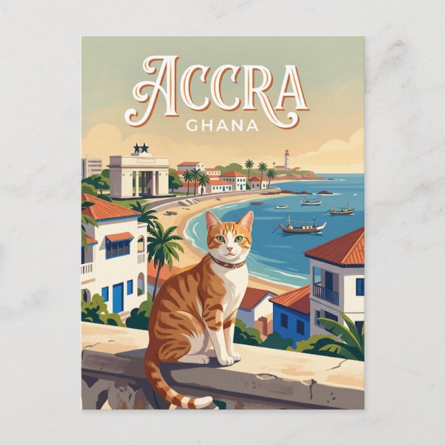 Cartão Postal Acra Gana (Frente)
