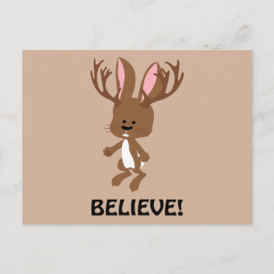 Cartão Postal Acredite! Cute Jackalope