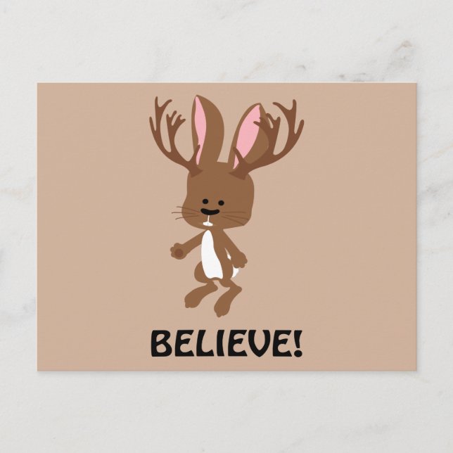 Cartão Postal Acredite! Cute Jackalope (Frente)