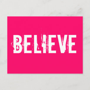 Cartão Postal Acredite - Inspire, Motivate, Cartões-postais Rosa