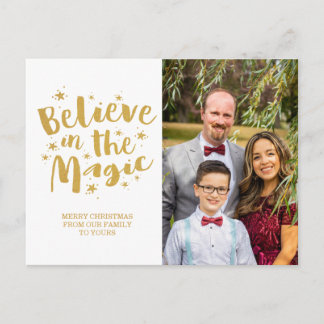 Cartão Postal Acredite Na Magia Feriado Foto De Família