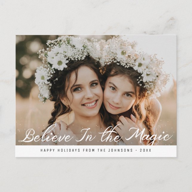 Cartão Postal ACREDITE NA MÁGICA | feliz natal (Frente)