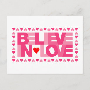 Cartão Postal Acredite no amor (rosa)