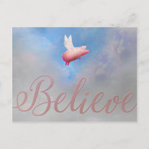 Cartão Postal Acredite-visite minha loja em: www.zazzle.com/pigs