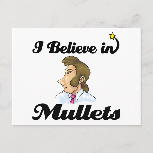 Cartão Postal acredito em mullets (Frente)