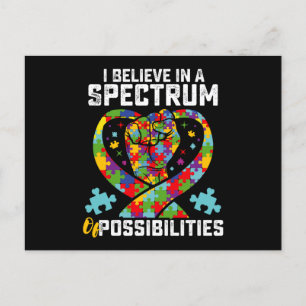 Cartão Postal Acredito Num Espectro De Possibilidades Autismo