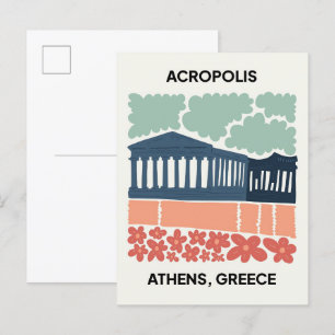 Cartão Postal Acrópole Atenas Grécia viagem de abstrato de de ar