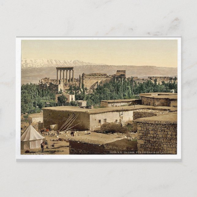 Cartão Postal Acrópole, Baalbek, Terra Santa (ou seja, Ba'labak) (Frente)