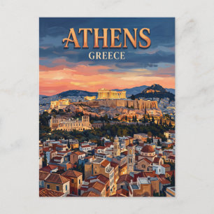 Cartão Postal Acrópole de Atenas Grécia