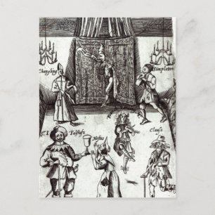 Cartão Postal Actores de banda desenhada em desempenho, 1662