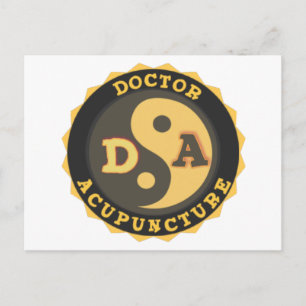 CARTÃO POSTAL ACUPUNTURA DO MÉDICO DA FLOR DO LOGOTIPO YIN YANG