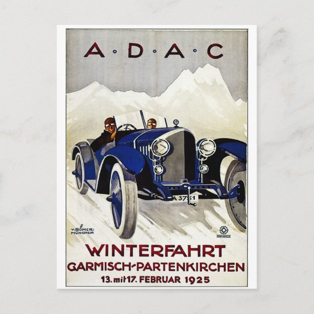 Cartão Postal ADAC Vintage Automobile Advertisement 1925 (Frente)