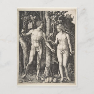 Cartão Postal Adam e Eve, 1504
