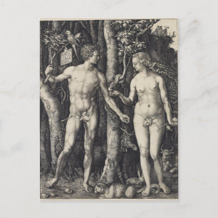 Cartão Postal Adam e Eve, gritando por Albrecht Durer