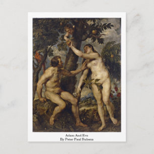 Cartão Postal Adam E Eve Por Peter Paul Rubens