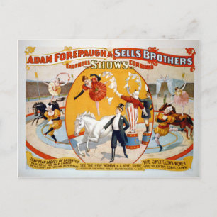 Cartão Postal Adam Forepaugh & Irmãos Sells