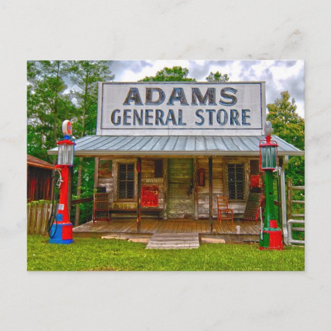 Cartão Postal Adams General Store Alabama (Frente)