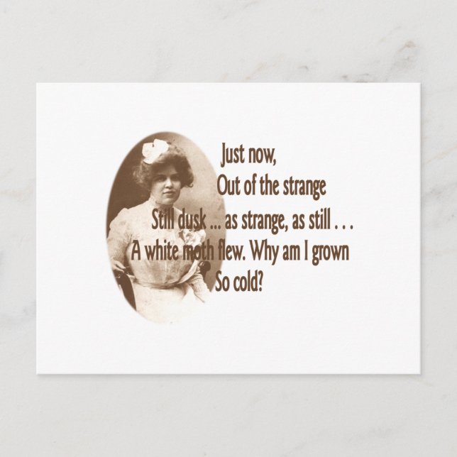 Cartão Postal Adelaide Crapsey Warning (Frente)