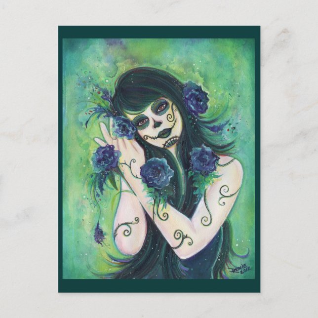 Cartão Postal Adelita Day of the Dead Postcard By Renee L.Lavoie (Frente)