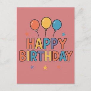 Cartão Postal Adesivo de Celebração de Aniversário Feliz