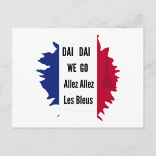Cartão Postal Adesivo França Futebol 2026 Allez Les Bleus