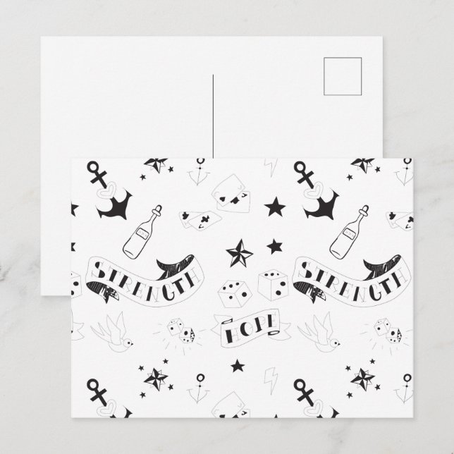 Cartão Postal Adesivos Tattoo Flash Hope (Frente/Verso)