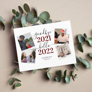 Cartão Postal Adeus 2021 Alô 2022 Foto da Caligrafia Ano Novo