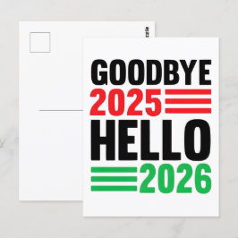 Cartão Postal Adeus 2025, Alô 2026: Feliz ano novo 2026