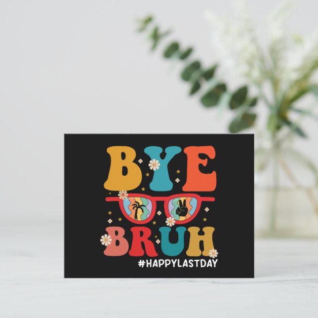 Cartão Postal Adeus Bruh Professor Feliz Dia Passado da Escola V (Em pé/Frente)